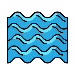 Water waves icon. Aqua or liquid thin line illustration.