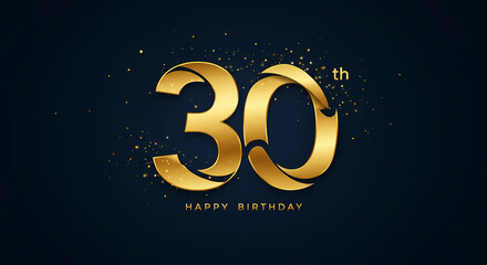 Gold 30th Anniversary Number Design: Celebration Background