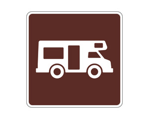 Motor Home Facilities Indication Traffic Sign for Guiding to Designated RV Parking and Camping Areas – High Quality Vectorial Stock Road Sign