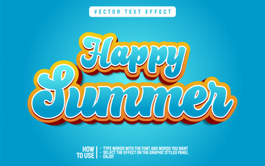 Editable Happy Summer Text Effect