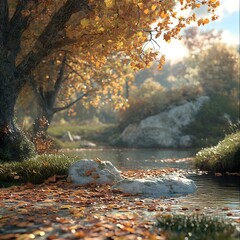 Autumn Forest Path Falling Leaves Scenic Nature Landscape, autumn, forest, path, leaves, falling, scenic, nature, landscape, trees, colorful