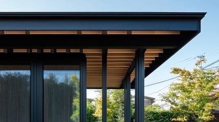 Diagonal placement of strong hardwood beams creating dynamic lines