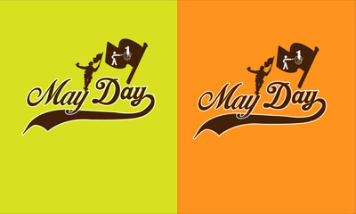 TEXT LOGO 1ST MAY VECTOR ART DESIGN