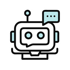 Modern Chatbot Icon for AI and Customer Service in Dark Theme