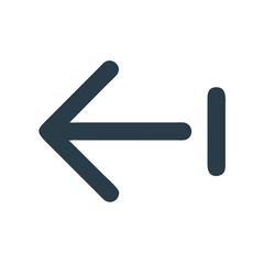 Modern Dark Blue Left Arrow Icon on Black Background for UI Design