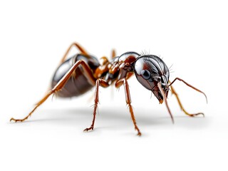 Detailed Macro Photography Of Brown Garden Ant In Natural Pose