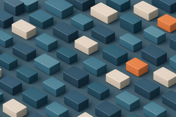 Obraz premium This visually striking arrangement isometric blocks in structured rows highlights business strategy and decision-making perfect for various professional contexts