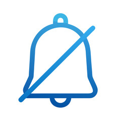 Blue Muted Notification Bell Icon on Black Background for Stock Use