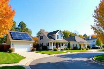 a photo of solar panels on house roof.