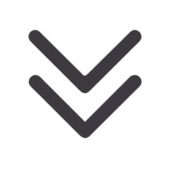 Double Down Arrow Icon - Scroll Down, UI Element, Dark Mode