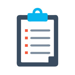 Checklist on clipboard icon. Task management, to-do list, and planning symbol