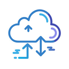 Cloud Computing: Data Transfer and Exchange Icon for Technology Illustration