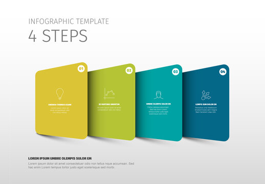 Colorful Four Steps Infographic Presentation Template with Icons
