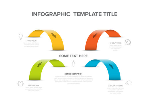 Modern Infographic Template with Colorful Arched Arrows