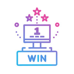 Gradient Win Icon: Success, Gaming, and Achievement Illustration
