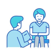 Therapy Session Icon: Doctor with Patient, Mental Health and Support