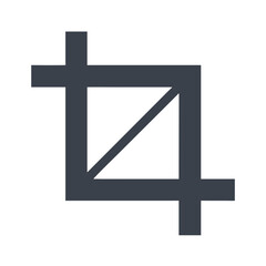 Crop Icon Symbol, Digital Image Editing, Isolate and Reframe Image