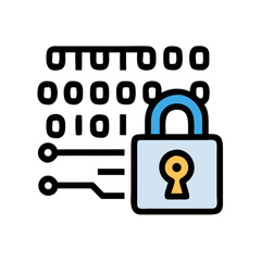 Icon of a light blue padlock with a golden keyhole