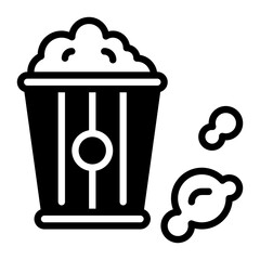 popcorn icon, glyph icon style