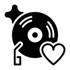 DJ icon, glyph icon style