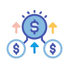 Investment Growth, Financial Strategy, and Money Management Concept Icon Illustration