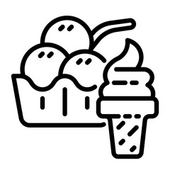 ice cream icon, line icon style