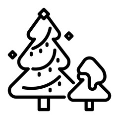 Christmas Tree icon, line icon style