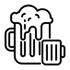 beer mug icon, line icon style