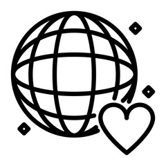 Disco ball icon, line icon style