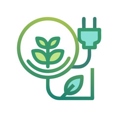Green Energy Icon: Sustainable Power, Eco-Friendly Electricity, Renewable Resources