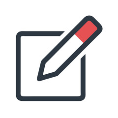 Obraz premium Edit Icon: Square and Pencil for Correction and Modification
