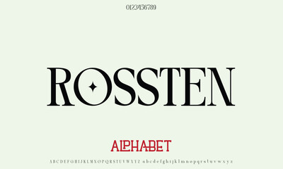 Luxury ROSSTEN alphabet letters font for logo
