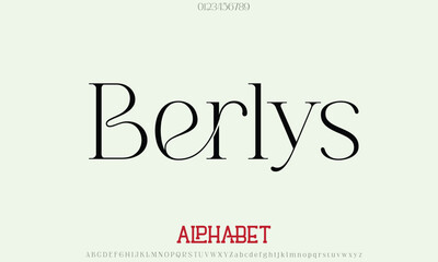 Luxury berlys alphabet letters font for logo