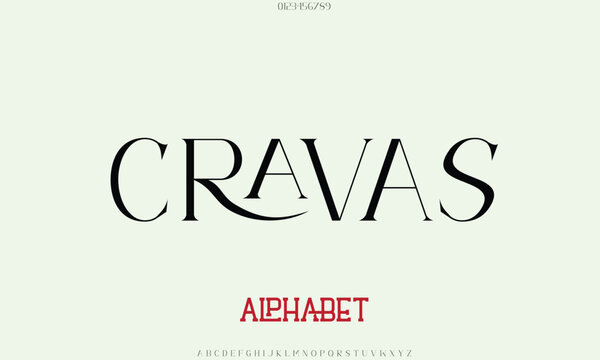 Luxury cravas Regular alphabet letters font for logo
