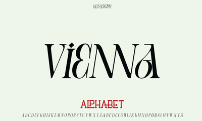 Luxury Vienna Free Oblique alphabet letters font for logo