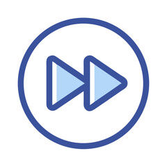Forward Button Icon in Blue Circle, Play Icon, Media Player Symbol
