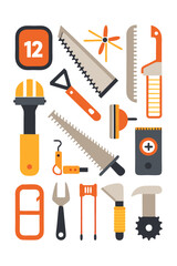 Obraz premium Detailed Minimalist Cutting Toolset