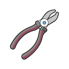  Diagonal Pliers Flat Icon Design