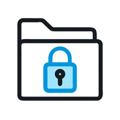 Secure Folder Icon: Data Protection and Confidentiality Illustration