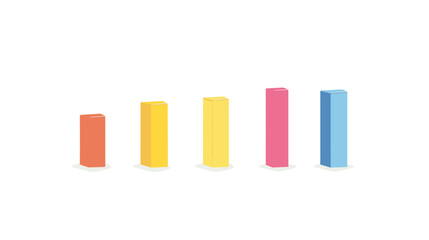 Obraz premium Colorful Isometric Bar Chart Graphic