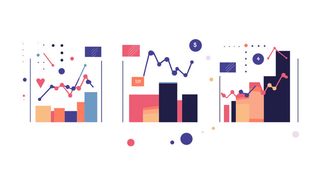 Colorful Data Charts and Graphs Visualization