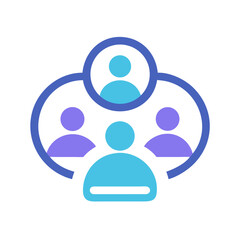 Teamwork and Collaboration Icon with Connection, Networking, and Shared Goal Focus