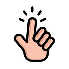 Index Finger Up Icon: Hand Gesture, Pointing, Isolated on Black Background