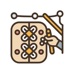 Traditional Japanese Textile Dyeing Sign Illustration: Craft and Cultural Icon