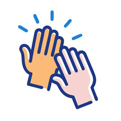 High Five Icon Illustration: Teamwork, Success, Celebration, and Collaboration Vector