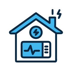 Smart Home Energy Monitoring System Icon - Electrical Grid Efficiency