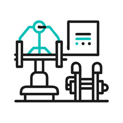 Minimalist Fitness Equipment Illustration: Exercise Machine Icon Design, Modern Style