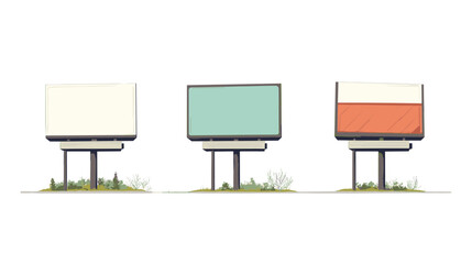 Obraz premium Three Blank Billboards with Green Grass Base