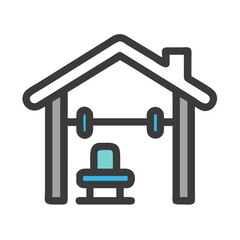 Home Gym Icon: Workout, Fitness, Exercise, Strength Training, Healthy Lifestyle