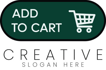 Add to Cart Button Design Green Shopping Cart Icon Creative Online Store Element ui ux buy sell flat
